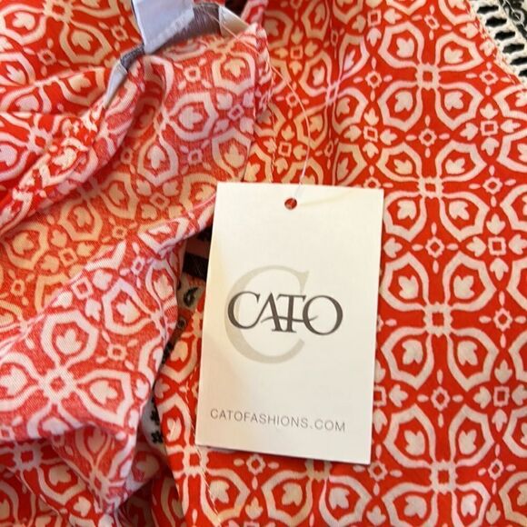 CATO red black white floral batwing sleeve blouse Size L NWT - Picture 5 of 9